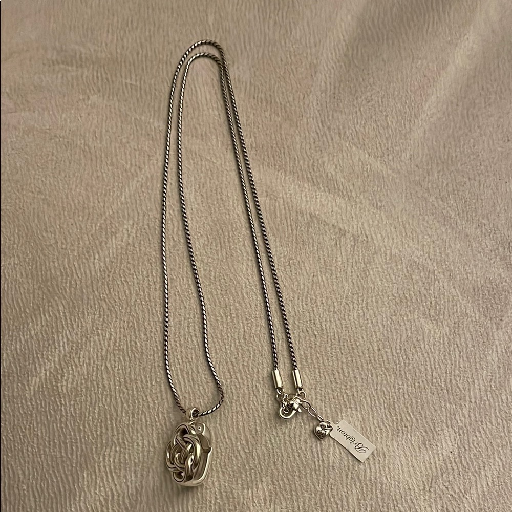 Silver Knot Pendant Necklace Badge Clip